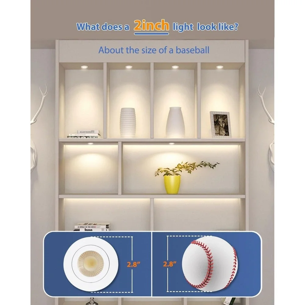 Adetu 2in LED Gimbal Recessed Light‎ 5CCT 550LM 5W Canless 12 Pack White